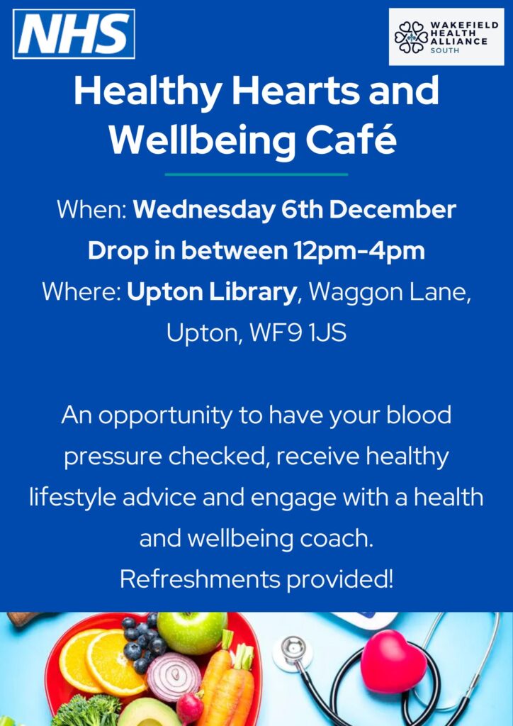 Healthy Hearts and Wellbeing Cafe 6th Dec